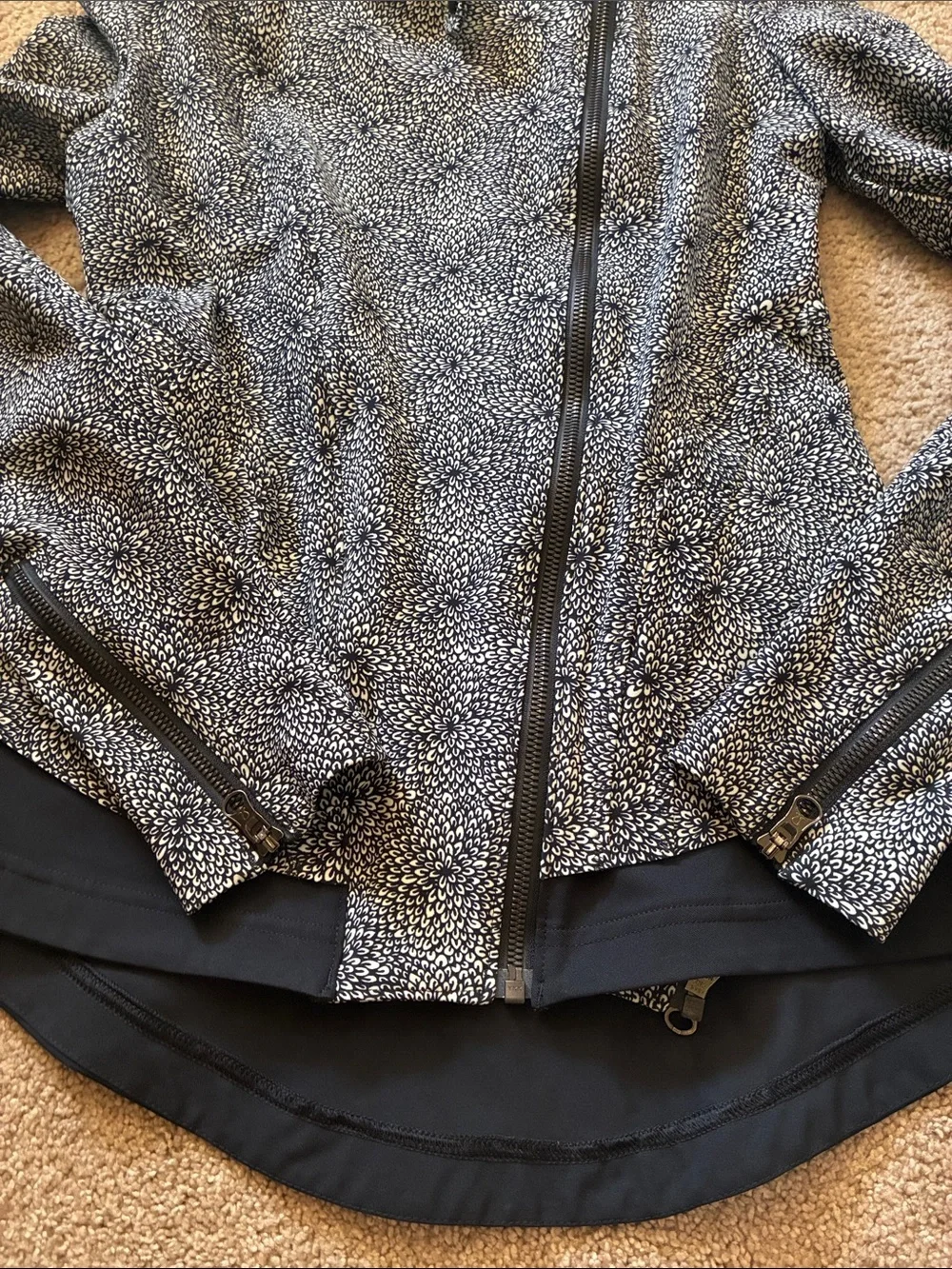 Lululemon Bust A Move Double Zipper Moto Jacket Plush Petal Black Ghost